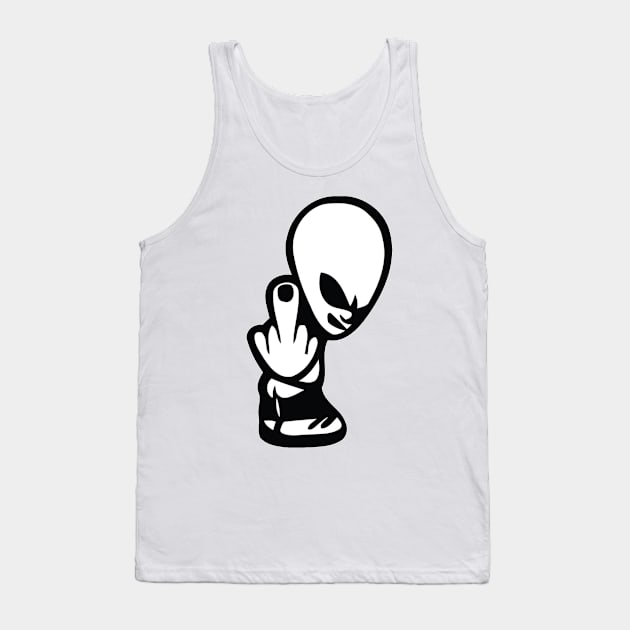 Alien middle finger up Tank Top by GRADA